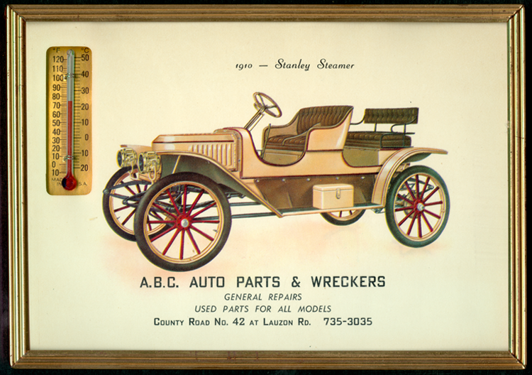 Stanley Steam Car Advertising Thermometer