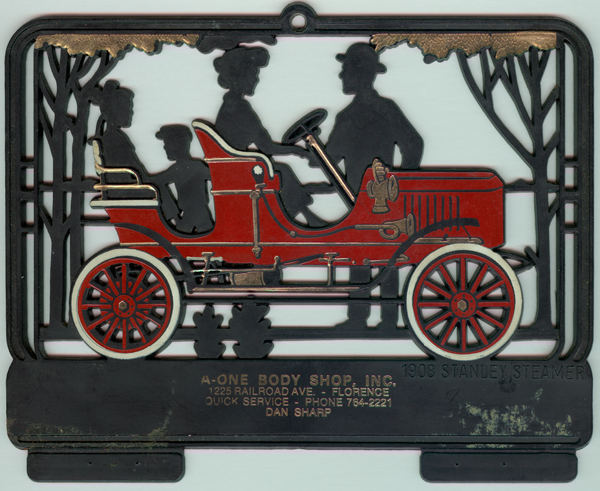 1908 Stanley Steam Car Calendar Topper, Vernon Company, Newton, IA