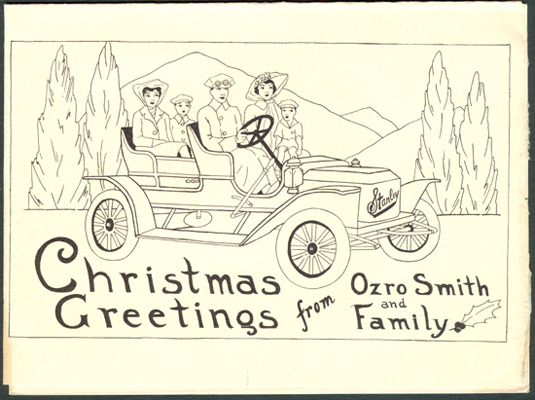 Stanley Steam Car Christmas Card