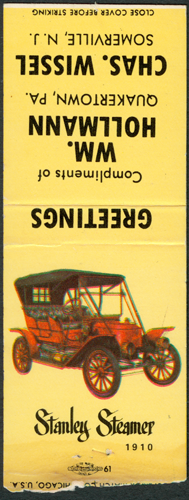 Stanley Steam Car Match Book 