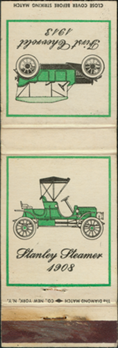 Stanley Steam Car Matchbook Cover