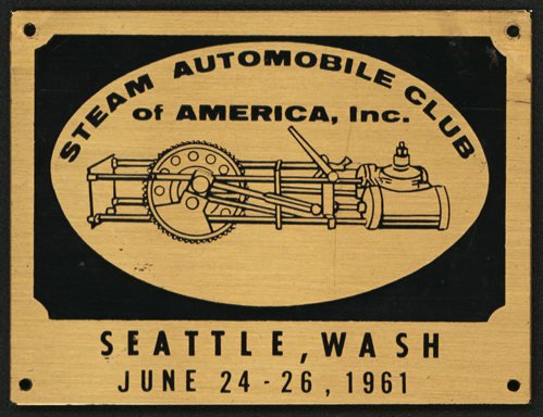 Steam Automobile Club of America, June 24 - 26, 1961 Dash Plaque