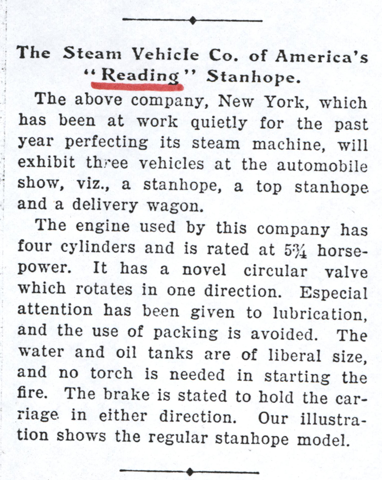 Steam Vehicle Company of America, November 1900, The Automobile Magazine, Conde Collection.