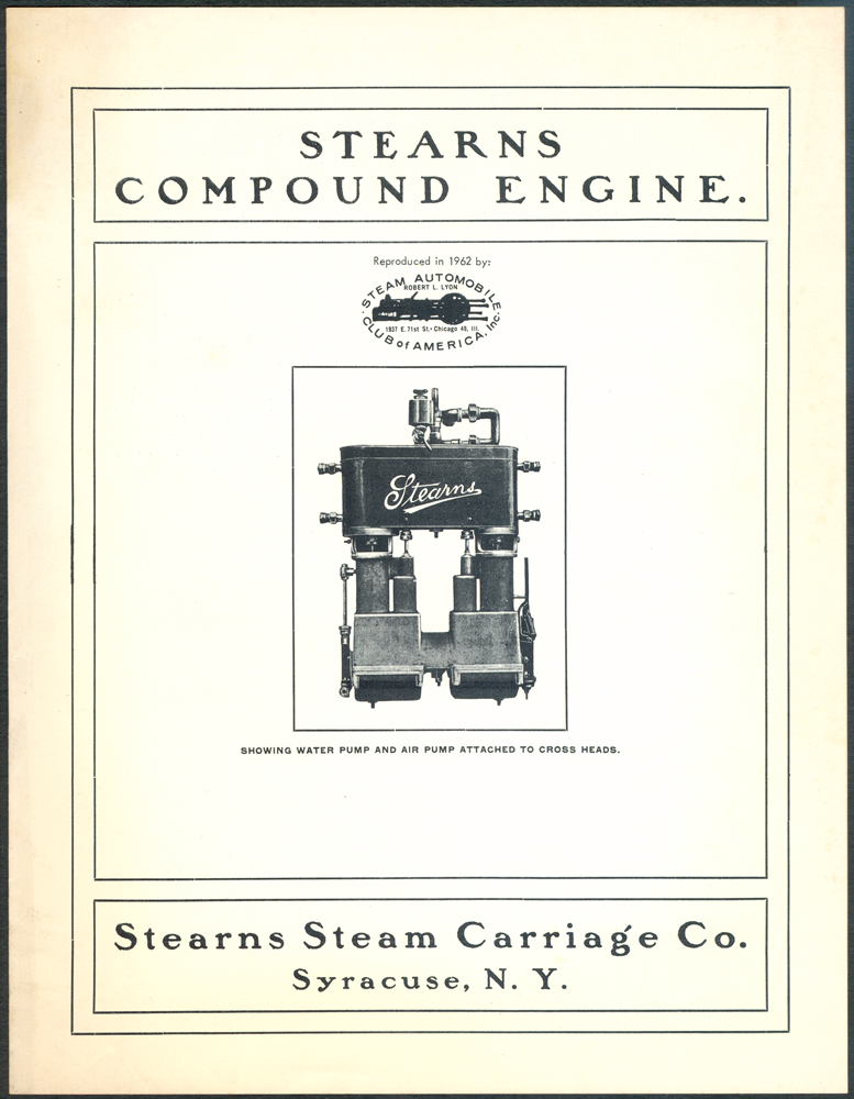 Stearns Steam Carriage Company, Trade Catalogue, SACA Reprint
