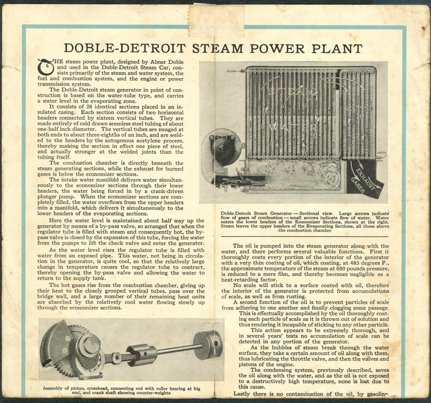 Doble-Detroit Correspondence and Brochure