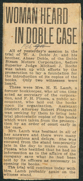 Doble Trial Articles February 9, 1926