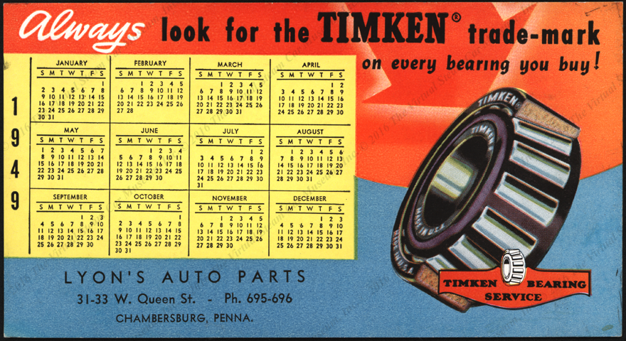 imken-Detroit Axle Company Advertising Blotter, 1949