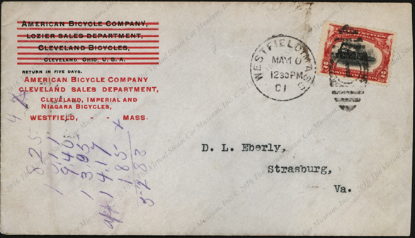 American Bicycle Company Advertising Cover, May 10, 1901, Westfield, MA Front