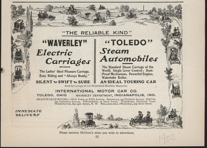 Toledo Steam Carriage, International Motor Car Company, Magazine Advertisement, Unknown Magazine