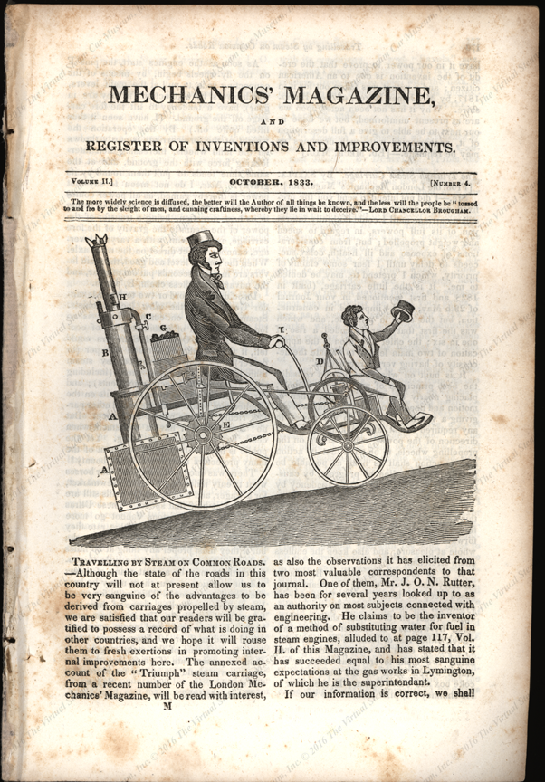 Triumph Steam Carriage, 1833, English Magazine