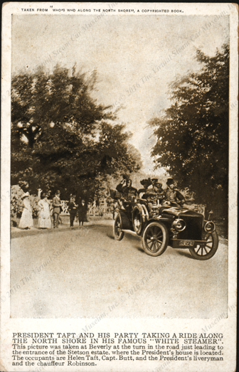 White Steam Car, President Taft, Stetson Estate, Chicago, ca: 1910, Front